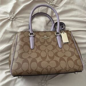 Coach Tan and Lavender Satchel